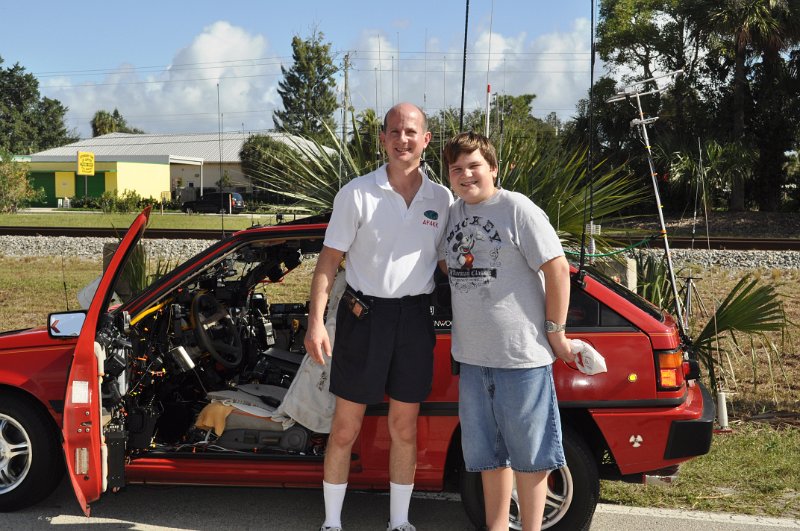 DSC_0148.jpg - Scott Heath-AF4KK and Joshua Heath-KI4NNQ in front of Radioactive