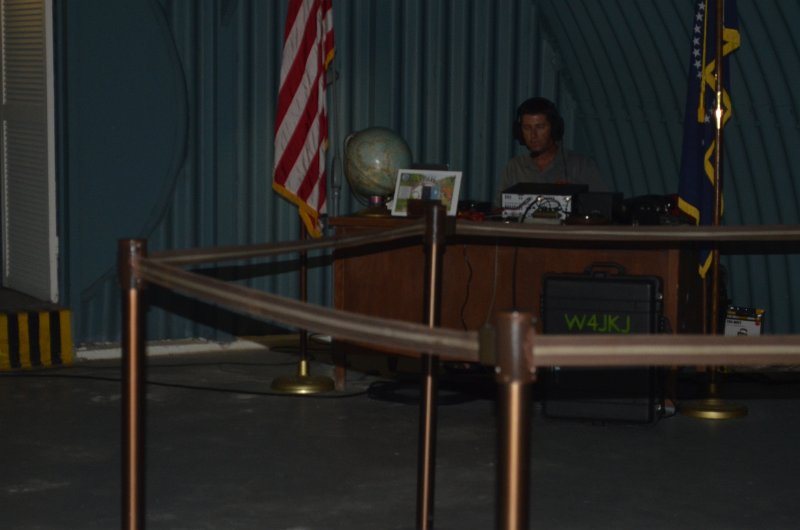 JKJ_6415.JPG - Kevin Jackson-W4JKJ operating inside the bunker.