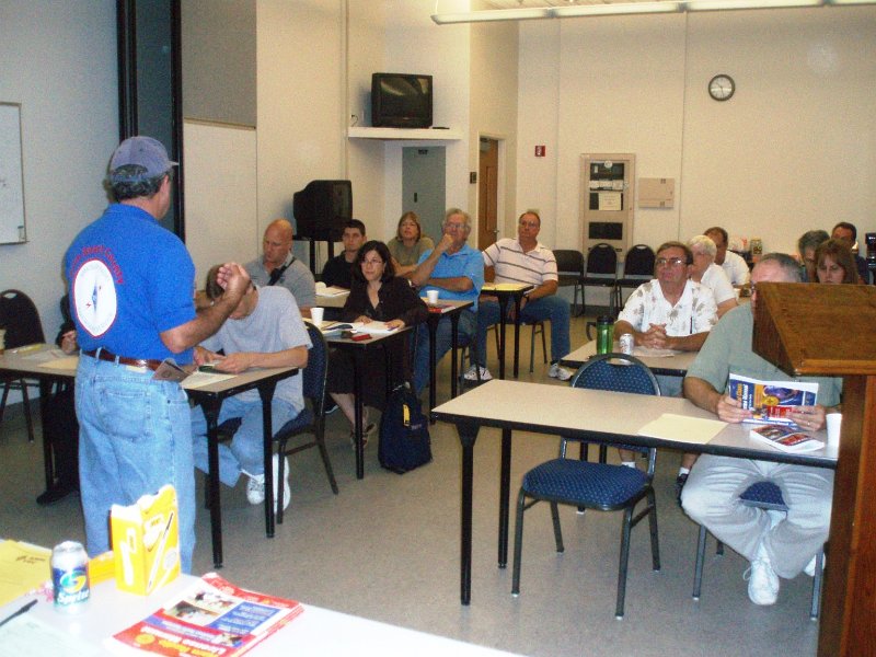 P3290007.JPG - Bert-AG4BV instructing the next group of Amateur Radio Operators at the Palm Beach County's Fire Station #61